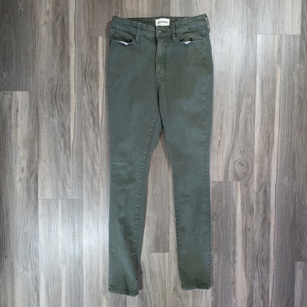 Goodthreads Womens Olive Green‎ High Rise Skinny Jeans Size 24 Regular Stretch